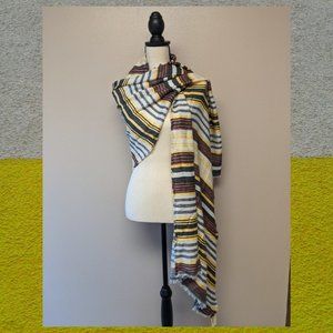 COLLECTION XIIX 'Coral Tonal Striped' Wrap Scarf